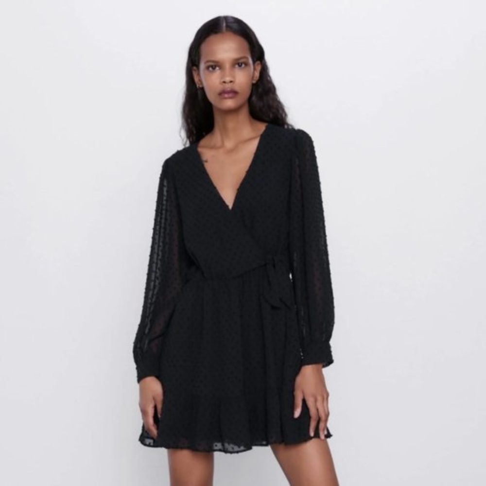 Altar’d State Black Dot Mesh Mini Dress!!